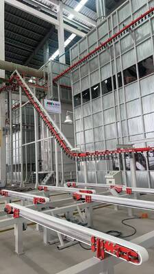 High-performance Recycle System Big Cyclone  Vertical Powder Coating Line for Aluminum Profiles