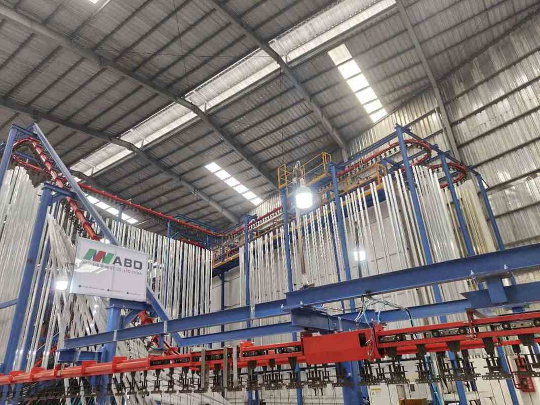 Intelligent  Customized Performance Full-Automatic Vertical Powder Coating Line for Aluminum Profiles
