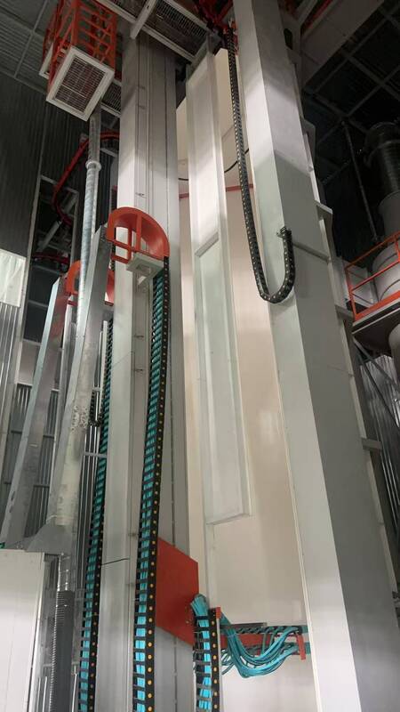 Upper Computer Control System Chain Speed Ajustable High-performance Customized Vertical Powder Coating Line for Aluminum Profiles